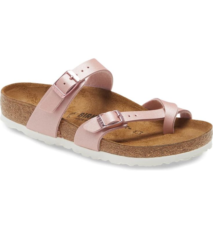 Birkenstock Mayari Birko-Flor Sandal (Women) | Nordstrom Adjustable Footbed Sandals With Ortholite Insole, Synthetic Toe Loop Sandals With Textured Footbed, Spring Toe Loop Sandals With Cushioned Footbed, Comfortable Cork Sandals For Spring, Cork Open Toe Sandals, Spring Cork Sandals With Cushioned Footbed, Spring Cushioned Toe Loop Footbed Sandals, Cushioned Toe Loop Footbed Sandals For Spring, Summer Cork Sandals With Single Toe Strap