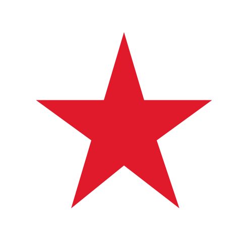 a red star on a white background