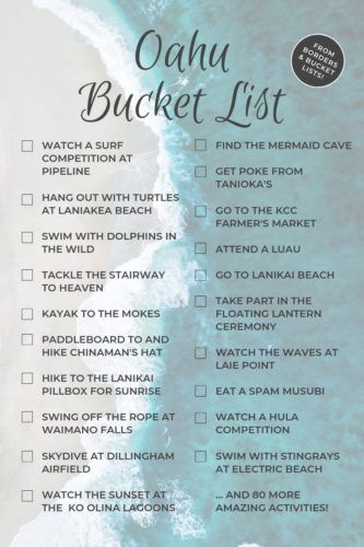 an ocean bucket list with the words on it