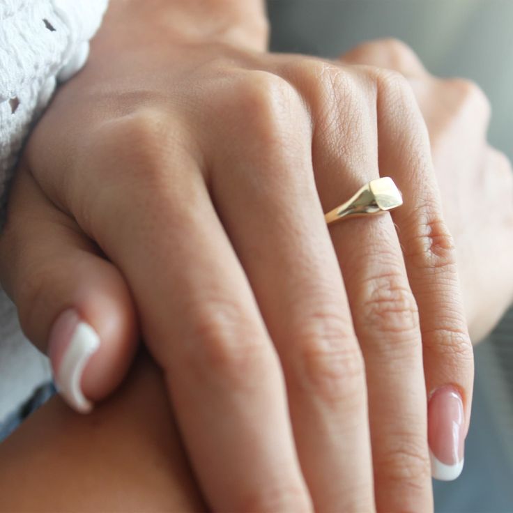 Gold Signet Ring 14k Solid Gold Square Signet Ring Handmade Fine Jewelry Gold Signet Pinky Ring Christmas Gift For Her Birthday Gift ▶ 𝙋𝙍𝙊𝘿𝙐𝘾𝙏 𝙁𝙀𝘼𝙏𝙐𝙍𝙀𝙎 * 14k Solid Gold Ring * Top Size : 5.95mm x 5.95mm ( 0.23 in) * Top Size height : 2.51 mm ( 0.09 in) * Three color options : White Gold - Yellow Gold - Rose Gold ❤️ This ring will look amazing on your graceful fingers! It is a gift that you can give your heart to your loved ones on anniversary, valentine's day and important days. A Gold Stackable Signet Ring For Gift, Classic White Gold Initial Ring With Diamond Cut, Classic Stackable Jewelry Gift, Stackable Fine Jewelry Signet Ring As Gift, Dainty Yellow Gold Princess Cut Jewelry, Dainty Princess Cut Yellow Gold Jewelry, Stackable Rose Gold Signet Ring For Anniversary, Stackable Signet Ring With Round Band For Anniversary, Classic 14k Gold Signet Ring For Gift