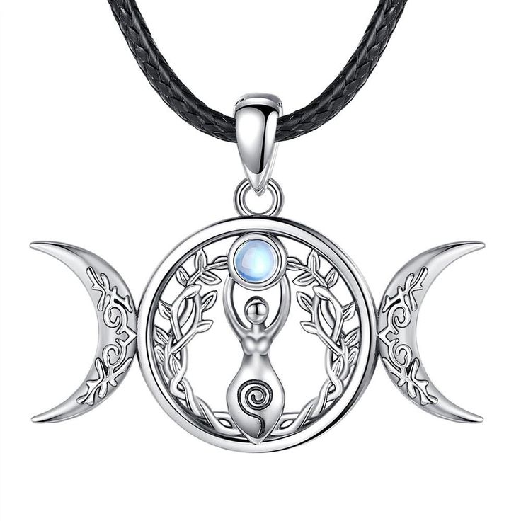 This enchanting 26*33mm heirloom displays a Triple Moon Goddess, Hecate Amulet, & Tree of life! 💎Proudly crafted from 3.25g of glimmering metal alloy, this Pagan jewelry is truly bewitching. ✨Chain size: 18inch, 45cm /20inch 55cmMaterial: 925 Sterling SilverPendant Size: 26*33 mm, weight:3.25G Triple Moon Jewelry, Triple Goddess Necklace, Goddess Hecate, Moon Goddess Necklace, Pagan Necklace, Spiritual Necklace, Triple Moon Goddess, Moon Phases Necklace, Wiccan Jewelry