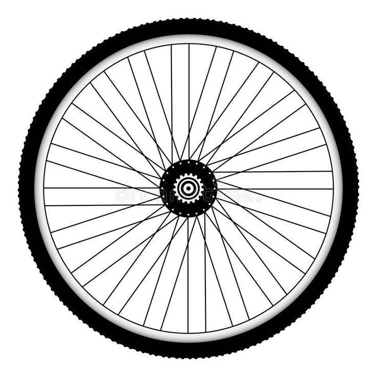 a bicycle wheel with spokes on a white background