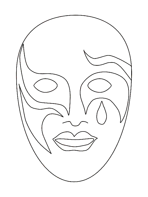 a black and white drawing of a mask