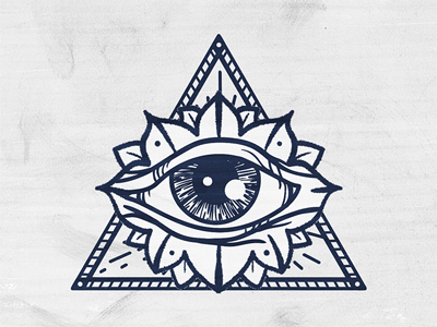 an all seeing eye in the middle of a triangle