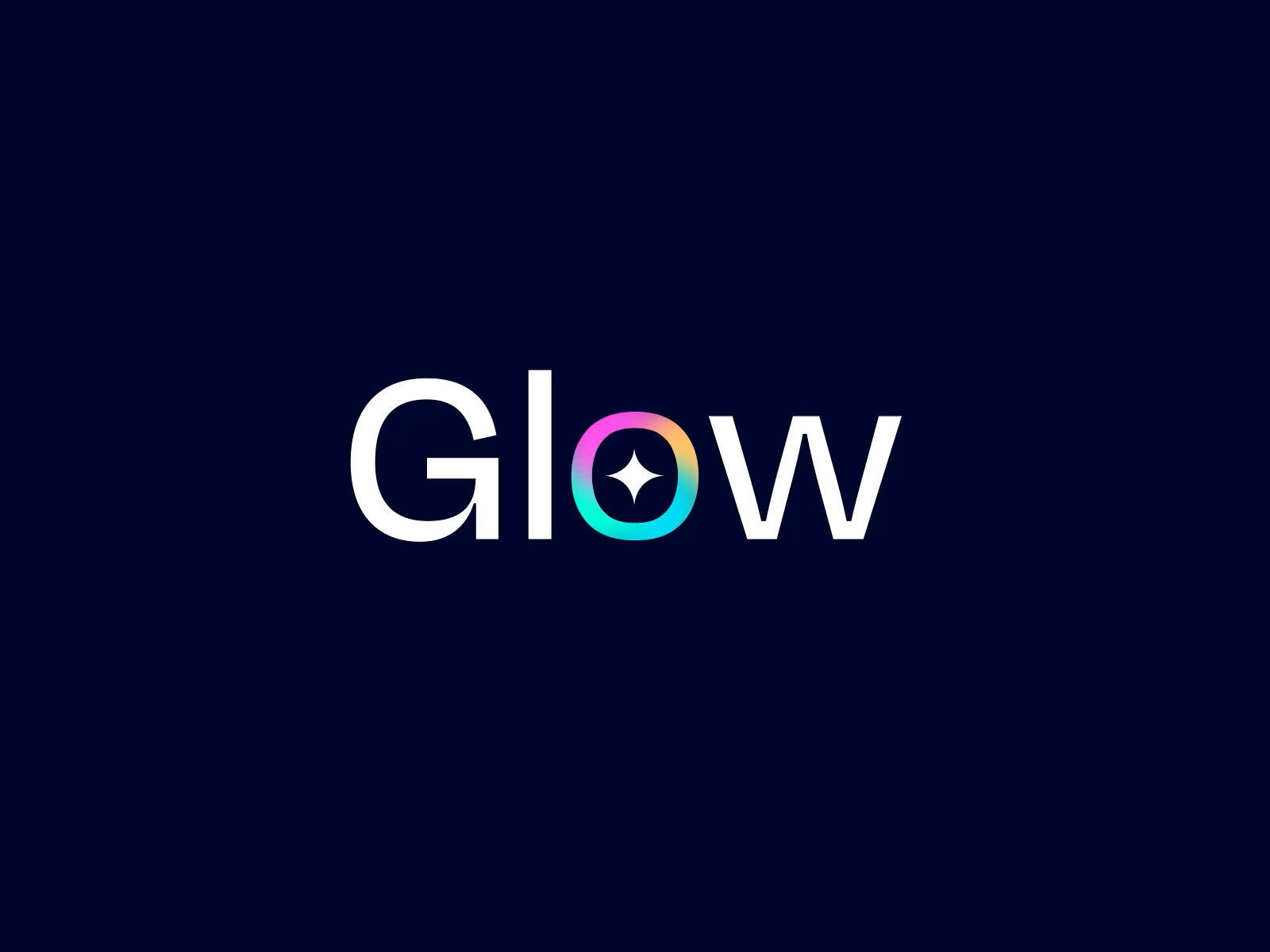 the word glow on a dark background with an arrow pointing to it's left