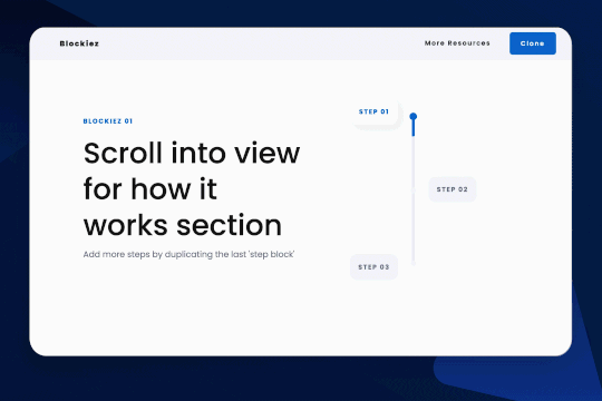 an image of a screen with the words scroll into view for how it works section