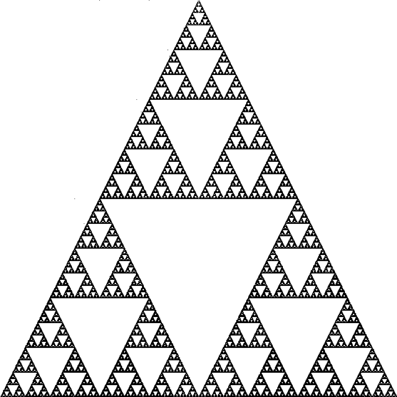 800x800 Sierpinski triangle generated with JavaFx