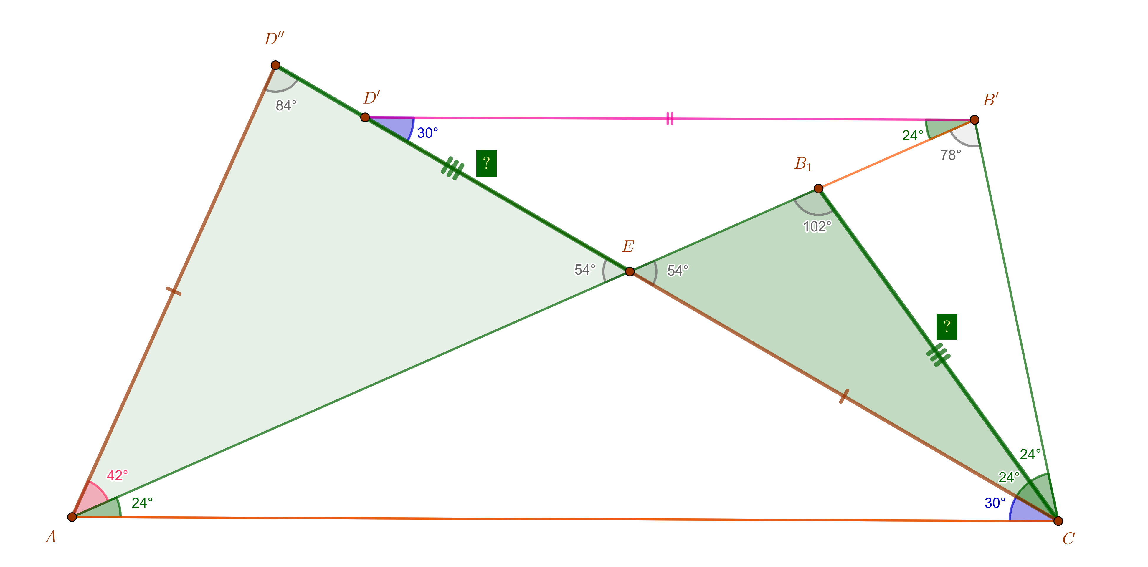 mathematics stackexchange problem 4995979 - geometric construction - two isolated triangles shown in the foreground