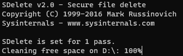 SDelete at 100%