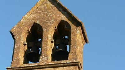 A church belfry.