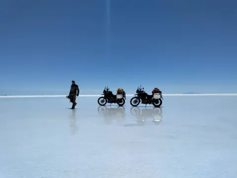 Shona Thornhill Two motorbikes and a ride on the salt flats in Bolivia