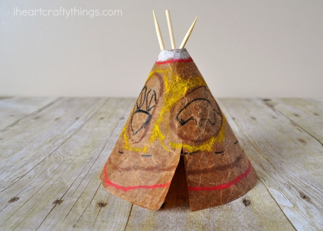 faux leather teepee craft 5