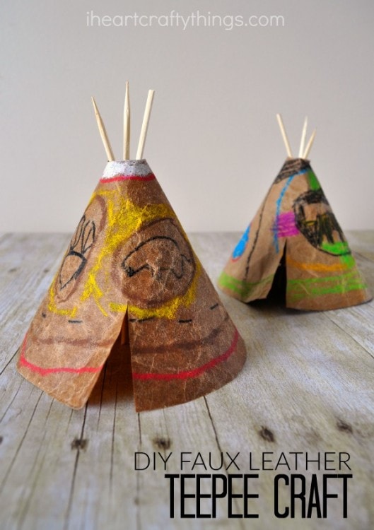 faux leather teepee craft