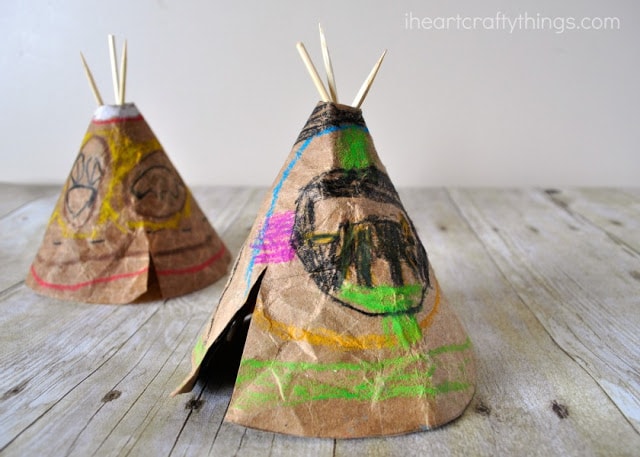 faux leather teepee craft 6