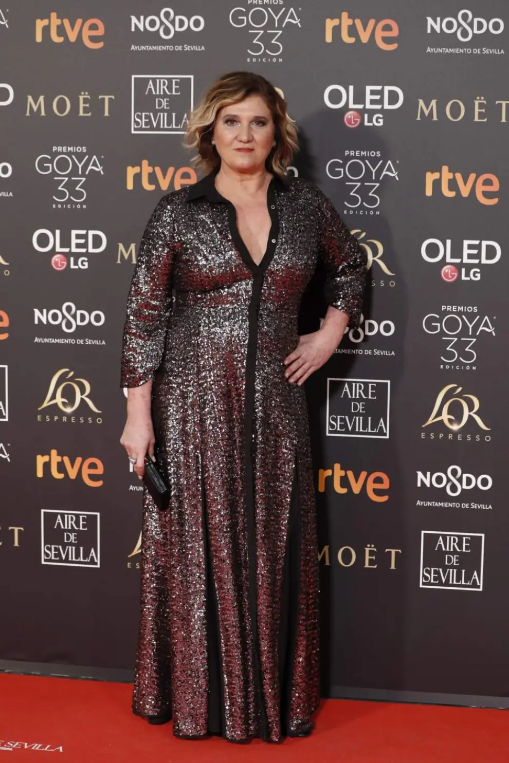 <p>Ana Wagener  posa a su llegada a los Goya 2019, en el Palacio de Exposiciones y Congresos de Sevilla.</p>