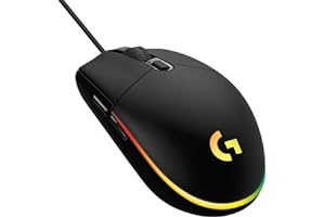 Logitech G203 Wired Gaming Mouse, 8,000 DPI, Rainbow Optical Effect LIGHTSYNC RGB, 6 Programmable Buttons, On-Board Memory, S