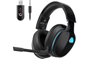 Gtheos 2.4GHz Wireless Gaming Headphones for PS5, PS4 Fortnite & Call of Duty/FPS Gamers, PC, Nintendo Switch, Bluetooth 5.3 