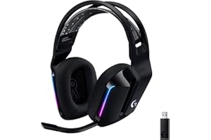 Logitech G733 Lightspeed Wireless Gaming Headset with Suspension Headband, Lightsync RGB, Blue VO!CE mic technology and PRO-G