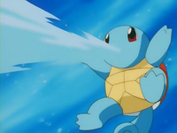 Squirtle usando pistola agua.