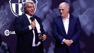 Laporta i Tebas, en un acte de la Lliga