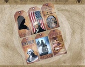 12111 Primitive George Washington Americana Colonial Hang Gift Bag Tags / Digital JPEG File- OFG