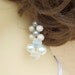 Silver, white, and crystal glass beads, pendant earrings