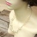 Creamy Ivory glass pearls, silver filigree bead caps Winter Wedding necklace