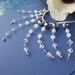 White and pewter crystal glass beaded collar necklace Silver Spray