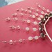 White and pewter crystal glass beaded collar necklace Silver Spray