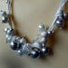 Silver, white, and crystal glass beads, white cotton cord, Necklace for weddings