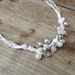 Silver, white, and crystal glass beads, pendant earrings