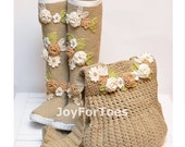 Crochet Boho Boots for the Street + Boho Bag, Crochet Shoes, Boho Bag, Boho Boots, Flower applique, Made to Order