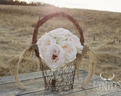 Rustic Flower Girl Basket Chicken Wire Flower Girl Basket Rustic Chic Wedding Barn Wedding #DownInTheBoondocks