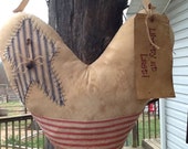 Patriotic Door Hanger, Americana Door Hanger, Primitive Heart Hanger, Grungy Heart  ~ Patriotic Wreath, Prim Wreath ~