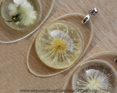 Dandelion pendant Real dried dandelions Handmade dandelion jewelry Make a wish Personalised necklaces Mother daughter necklace One of a kind