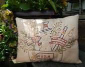 Hand Stitched Decorative Pillow, Uncle Sam, Americana, USA, Patriotic, USAFAAP