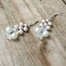 Silver, white, and crystal glass beads, pendant earrings