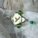 Vintage russian inspired green glass earrings