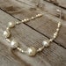 Creamy Ivory glass pearls, silver filigree bead caps Winter Wedding necklace