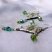 Vintage russian inspired green glass earrings