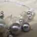 Silver, white, and crystal glass beads, white cotton cord, Necklace for weddings