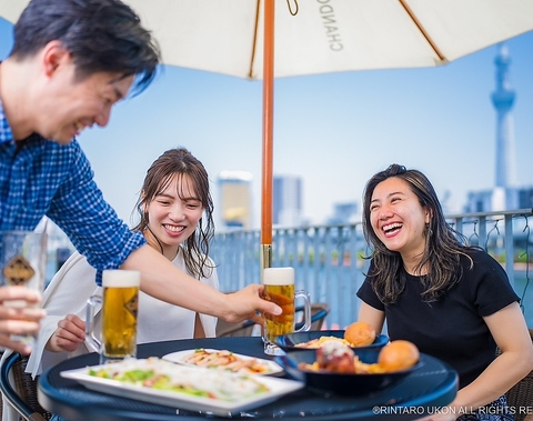 【蔵前駅から徒歩3分】夜景を一望できるオープンテラス席はデートや女子会に大人気♪