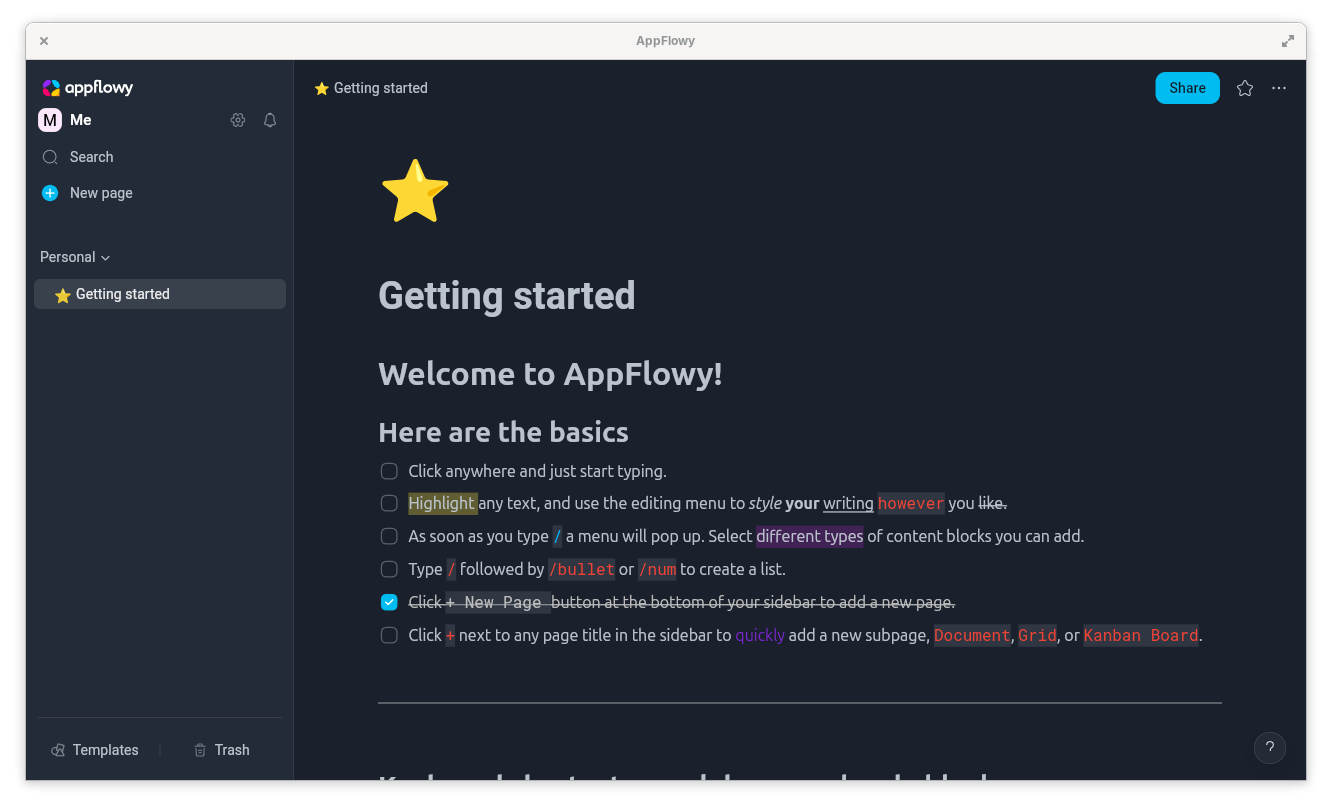 appflowy screenshot