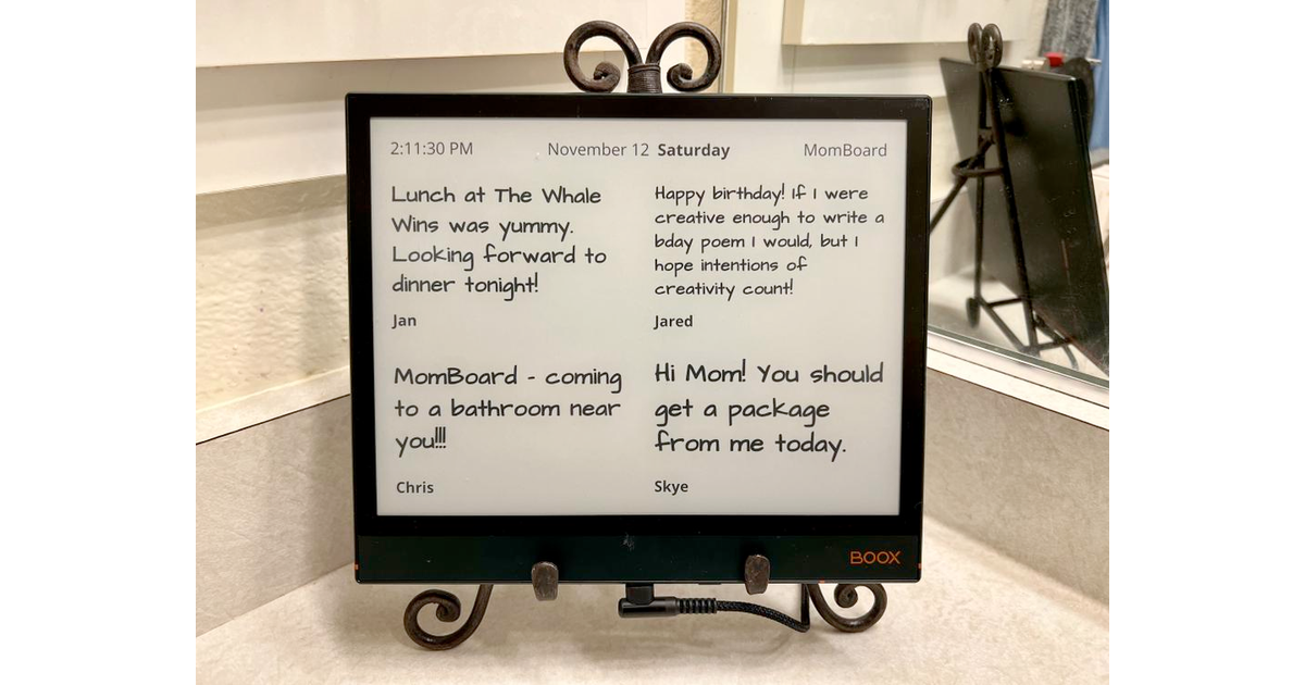 MomBoard: E-ink display for a parent with amnesia