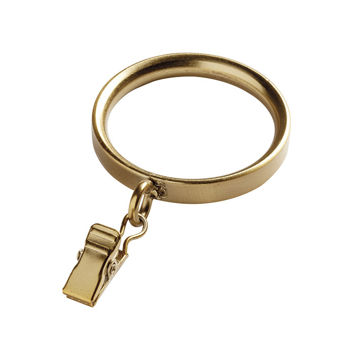 A brass drapery ring