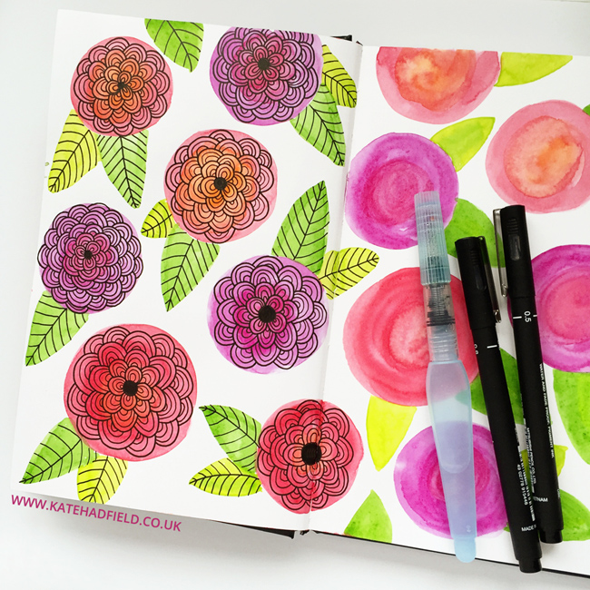 Kate Hadfield sketchbook - inspired by Creative Bug's Sketchbook Explorations