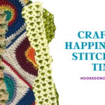 HookedOnCrochet logo showing a collage of crochet stitches in assorted colours