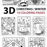 3D CHRISTMAS / WINTER   (10 COLORING PAGES)