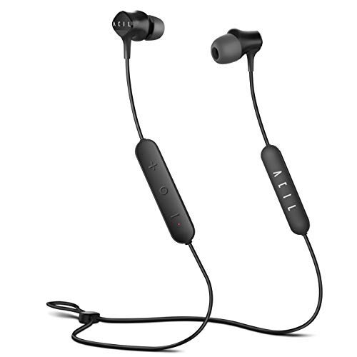 Bluetooth Headphones IPX7 Sweatproof, Wireless Sports Earbuds Premium HiFi Stereo, Hybrid Dual Drivers, Ultra Comfort Secure Fit, 12H Battery Noise Cancelling in-Ear Headsets w/Mic & Magnetic Feature