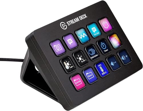 Elgato Stream Deck MK.2  Studio Controller, 15 macro keys, trigger actions in apps and software like OBS, Twitch, YouTube and more, works with Mac and PC